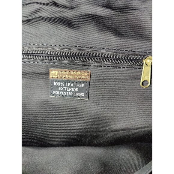 Great American Leather Works Black Pebbled Shoulder/Handbag Zippered Medium NWOT - Picture 8 of 10